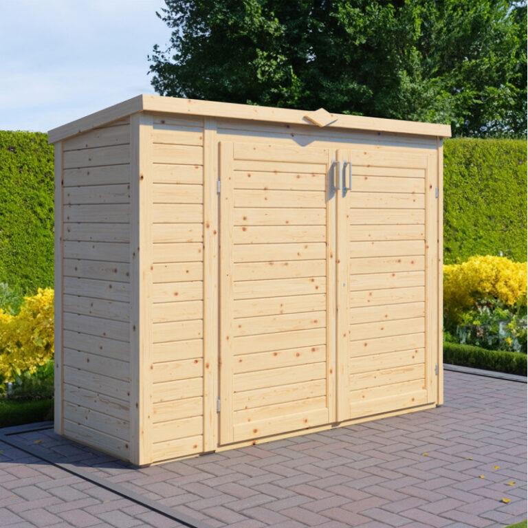 Armoire de jardin en bois brut 1,6m² - panneaux 14mm - avec plancher - Multibox 3 - Bertilo