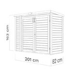 Armoire de jardin en bois brut 1,6m² - panneaux 14mm - avec plancher - Multibox 3 - Bertilo