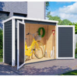 Armoire de jardin en bois gris anthracite 1,6m² - panneaux 14mm - avec plancher - Multibox 3 - Bertilo