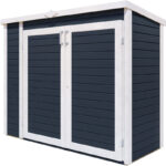 Armoire de jardin en bois gris anthracite 1,6m² - panneaux 14mm - avec plancher - Multibox 3 - Bertilo
