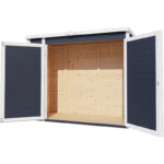 Armoire de jardin en bois gris anthracite 1,6m² - panneaux 14mm - avec plancher - Multibox 3 - Bertilo