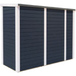 Armoire de jardin en bois gris anthracite 1,6m² - panneaux 14mm - avec plancher - Multibox 3 - Bertilo