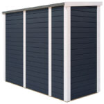 Armoire de jardin en bois gris anthracite 1,6m² - panneaux 14mm - avec plancher - Multibox 3 - Bertilo