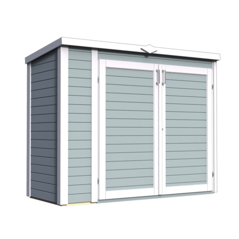 Armoire de jardin en bois gris clair 1,6m² - panneaux 14mm - avec plancher - Multibox 3 - Bertilo