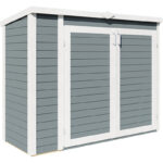 Armoire de jardin en bois gris clair 1,6m² - panneaux 14mm - avec plancher - Multibox 3 - Bertilo