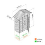 Armoire de jardin en bois massif traité autoclave 1,05m² LEO – Cerland