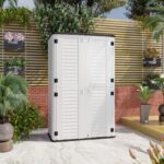 Armoire de jardin SunLife en Polyéthylène Haute Densité 40mm beige - H.202cm - Jôbu