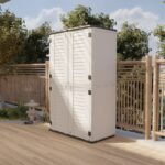 Armoire de jardin SunLife en Polyéthylène Haute Densité 40mm beige - H.202cm - Jôbu