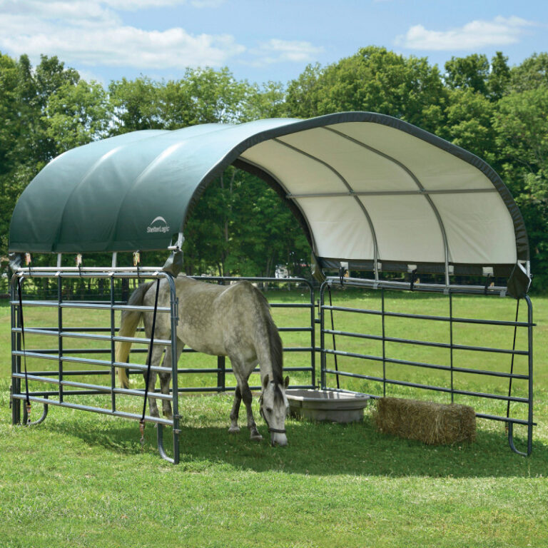 Auvent démontable 370x370x160cm en acier et polyéthylène vert – Shelter Logic