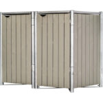 Cache-poubelle 2 compartiments Müllbox en bois traité gris 2x140L – HIDE