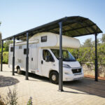 Carport 1 voiture gris aluminium et polycarbonate 31m² Arcadia Alpine 8500 - Auvent