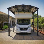 Carport 1 voiture gris aluminium et polycarbonate 31m² Arcadia Alpine 8500 - Auvent
