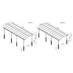 Carport 1 voiture gris aluminium et polycarbonate 31m² Arcadia Alpine 8500 - Auvent