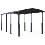 Carport 1 voiture gris aluminium et polycarbonate 31m² Arcadia Alpine 8500 - Auvent