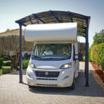 Carport 1 voiture gris aluminium et polycarbonate 31m² Arcadia Alpine 8500 - Auvent