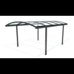 Carport 300x600cm en aluminium gris anthracite avec poteaux H210cm LUMINAR - Essency