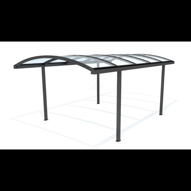 Carport 300x600cm en aluminium gris anthracite avec poteaux H210cm LUMINAR - Essency