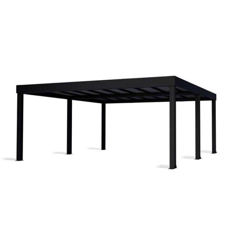 Carport 36,2m² en aluminium noir et polycarbonate 10mm Oslo - Canopia by Palram