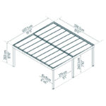 Carport 36,2m² en aluminium noir et polycarbonate 10mm Oslo - Canopia by Palram