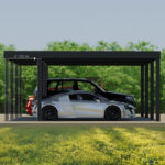 Carport 36,2m² en aluminium noir et polycarbonate 10mm Oslo - Canopia by Palram