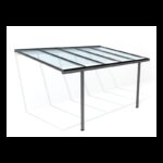 Carport adossé 300x500cm en aluminium gris anthracite H260cm avec 2 poteaux MIRABOU - Essency