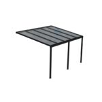 Carport adossé 300x500cm en aluminium gris anthracite H260cm avec 3 poteaux MIRABOU - Essency