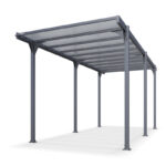 Carport camping-car en aluminium anthracite et polycarbonate Hegoa 20 - TRIGANO