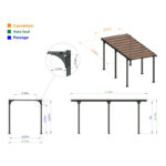 Carport camping-car en aluminium anthracite et polycarbonate Hegoa 20 - TRIGANO