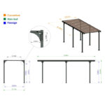 Carport camping-car en aluminium anthracite et polycarbonate Hegoa 25 - TRIGANO