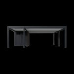 Carport double 30m² en aluminium anthracite et toit en acier avec abri de 6m² - Ombrea