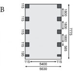 Carport double en bois autoclave 50,9m², toit en PVC gris et deux poteaux en arc – KARIBU