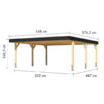 Carport double en bois lamellé-collé 26,88m² Leimholz 1 – KARIBU