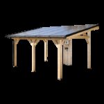 Carport double monopente 16,05m² en bois brut et toit solaire - HABRITA