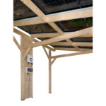 Carport double monopente 16,05m² en bois brut et toit solaire - HABRITA