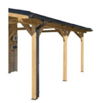Carport double monopente 16,05m² en bois brut et toit solaire - HABRITA
