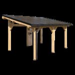 Carport double monopente 16,05m² en bois brut et toit solaire - HABRITA
