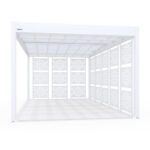 Carport double pente LIBECCIO 16m² en alu blanc et polycarbonate + 8 panneaux – Trigano