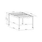 Carport double pente LIBECCIO 16m² en alu blanc et polycarbonate + 8 panneaux – Trigano