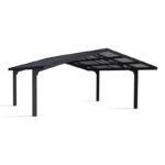 Carport double Sydney Apex 572x586cm en aluminium noir et polycarbonate - Canopia by Palram