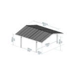 Carport double Sydney Apex 572x586cm en aluminium noir et polycarbonate - Canopia by Palram