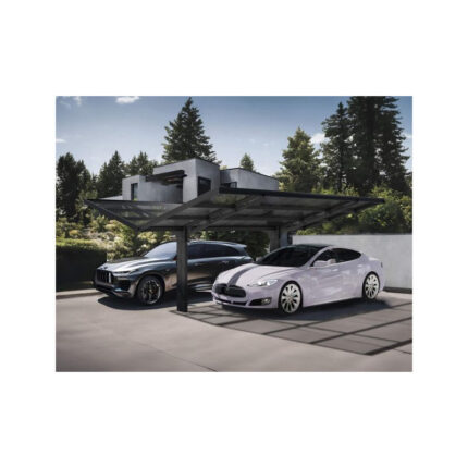 Carport double Sydney Wings 572x586cm en aluminium noir et polycarbonate - Canopia by Palram