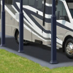 Carport en alu gris et polycarbonate 1 voiture 46,3m² Arcadia Alpine 12700 - Canopia