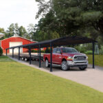 Carport en alu gris et polycarbonate 46,3m² Arcadia™ 12700 – Canopia