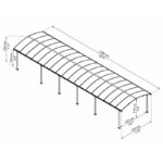 Carport en alu gris et polycarbonate 46,3m² Arcadia™ 12700 – Canopia