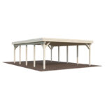 Carport en bois brut 40,6m² Karl - 2 voitures - Palmako