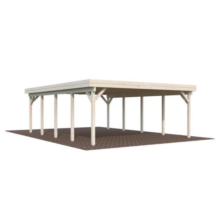 Carport en bois brut 40,6m² Karl - 2 voitures - Palmako