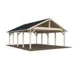 Carport en bois brut 40,6m² Robert - 2 voitures - Palmako