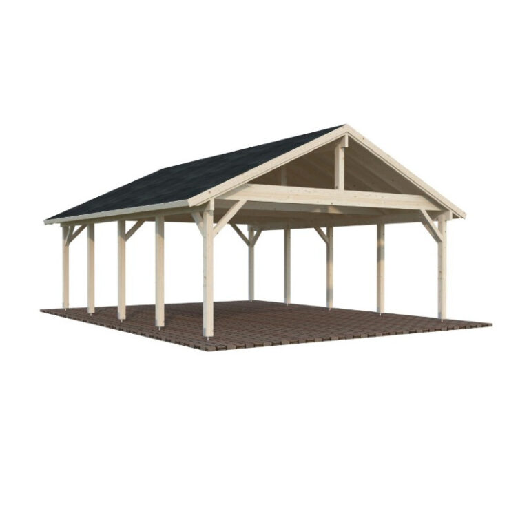 Carport en bois brut 40,6m² Robert - 2 voitures - Palmako