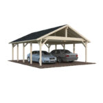 Carport en bois brut 40,6m² Robert - 2 voitures - Palmako
