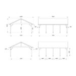 Carport en bois brut 40,6m² Robert - 2 voitures - Palmako